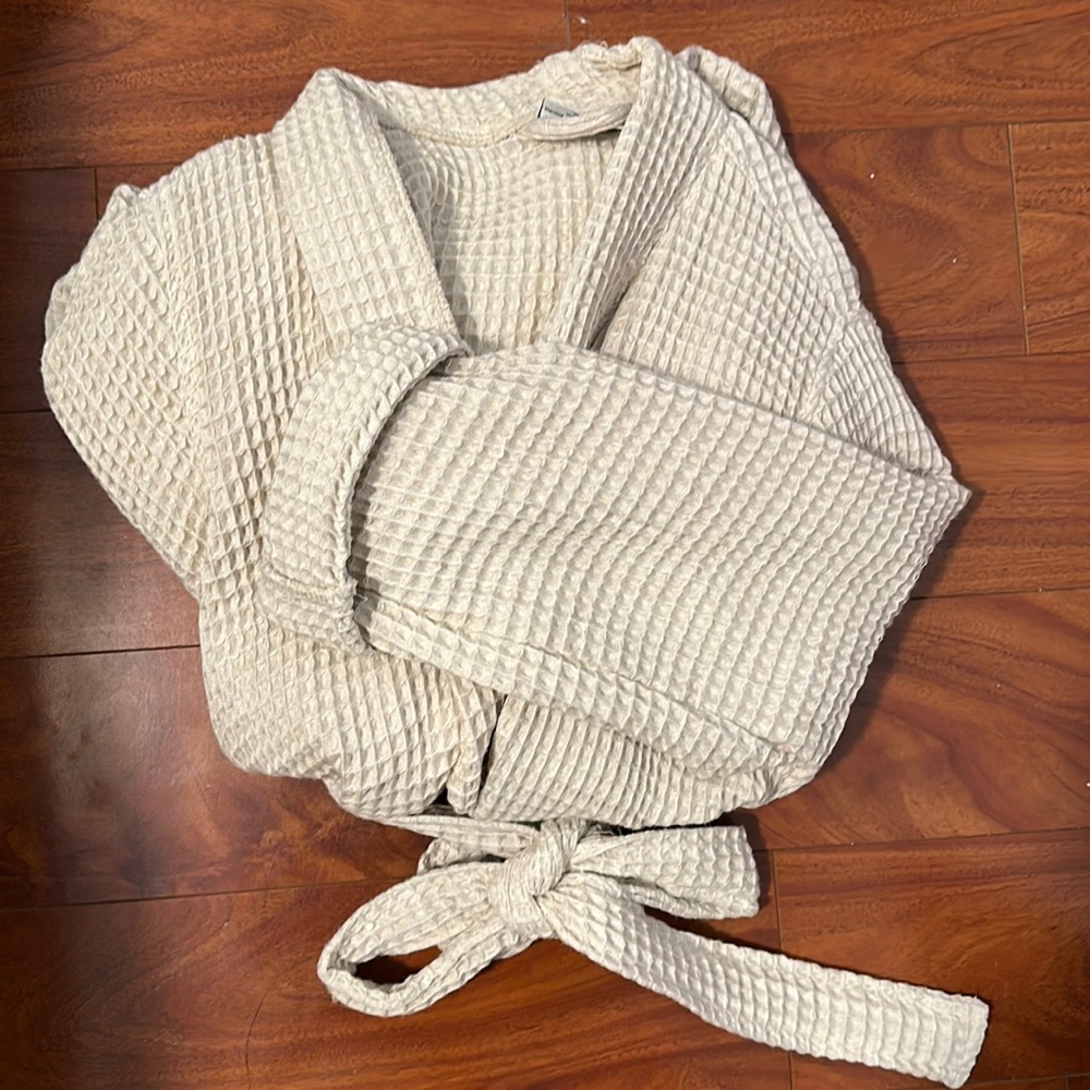 Women’s Parachute Waffle Robe in Tan Size Medium, knee length